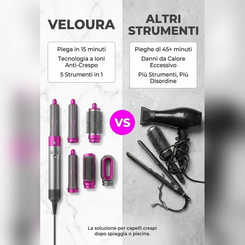 Veloura | Spazzola Asciugacapelli 5 in 1 Veloura